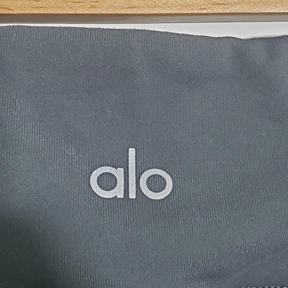 Alo Entwine Legging Womens S Anthracite Lattice Lace Panel Fitted Yoga Athletic - Picture 4 of 9